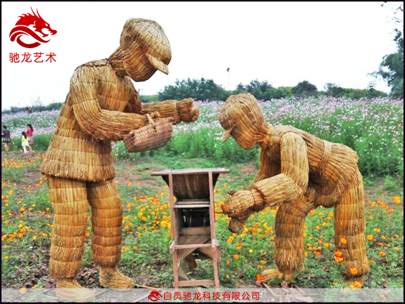 農民豐收節-四川農具風(fēng)谷車(chē)稻草人物定做